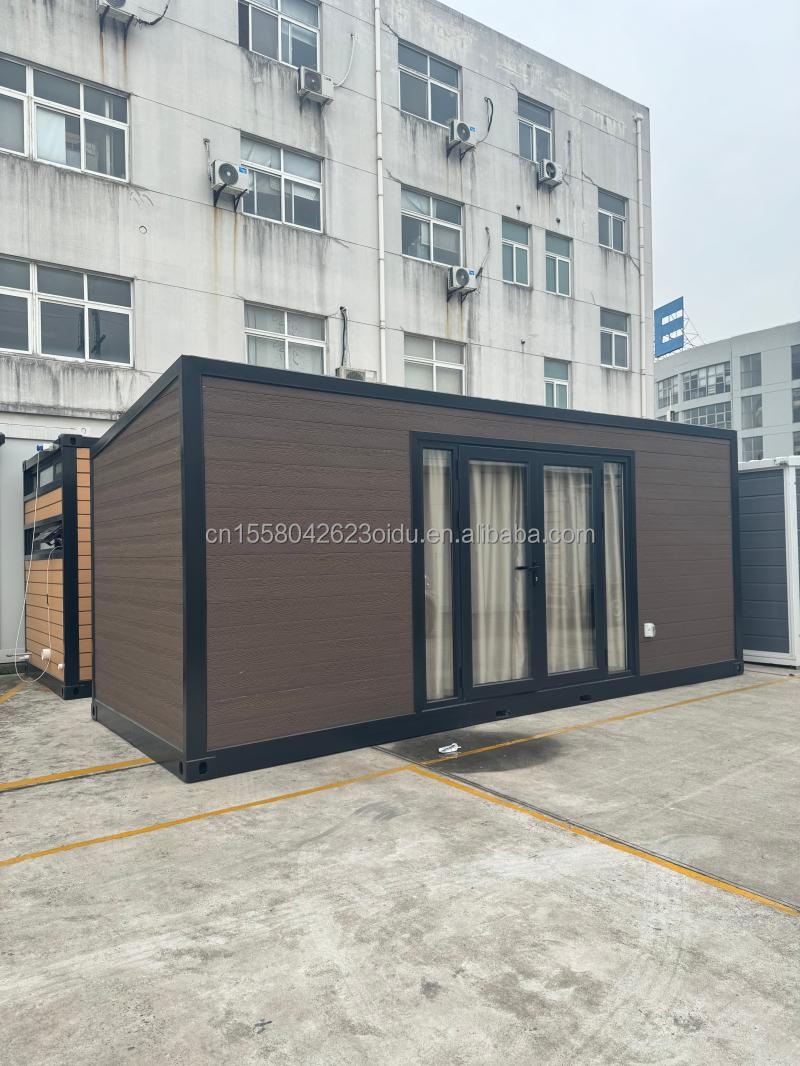 Hotel 20ft Modular Prefabricated Container House with Big One-Sided Glass Sunroom and Aluminum Alloy Windows