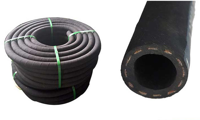 Wrapped Surface Fabric Braided Air And Water Hose / Industrial Rubber Hose