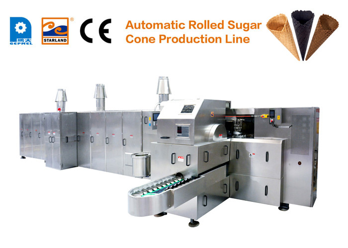 Industrial Auto Crispy Biscuit Cone Production Line / Ice Cream Production Equipment