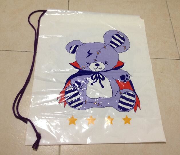 Biodegradable drawstring laundry poly bag with printing,Logo Printed Poly Drawstring Hotel/Travel Laundry Plastic bag
