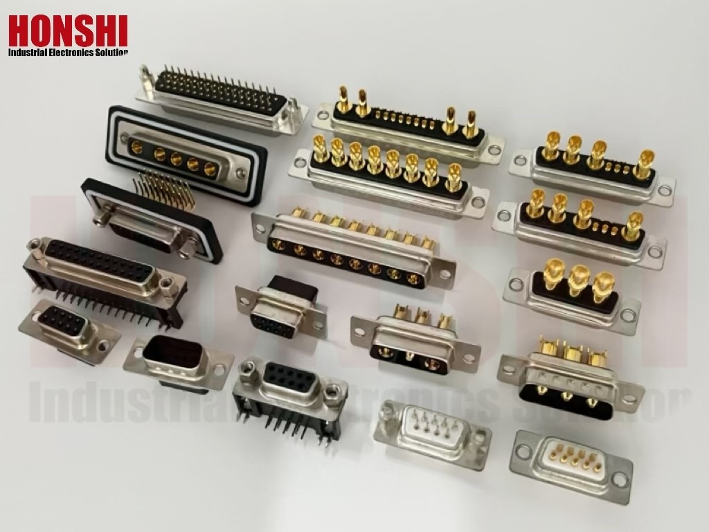 Automotive D SUB Power Connector 9W4 Female Solder Brass C3604 For Cable