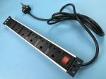 6 Outlet Multi Socket Power Strip , Metal Flat Plug South Africa Power Bar