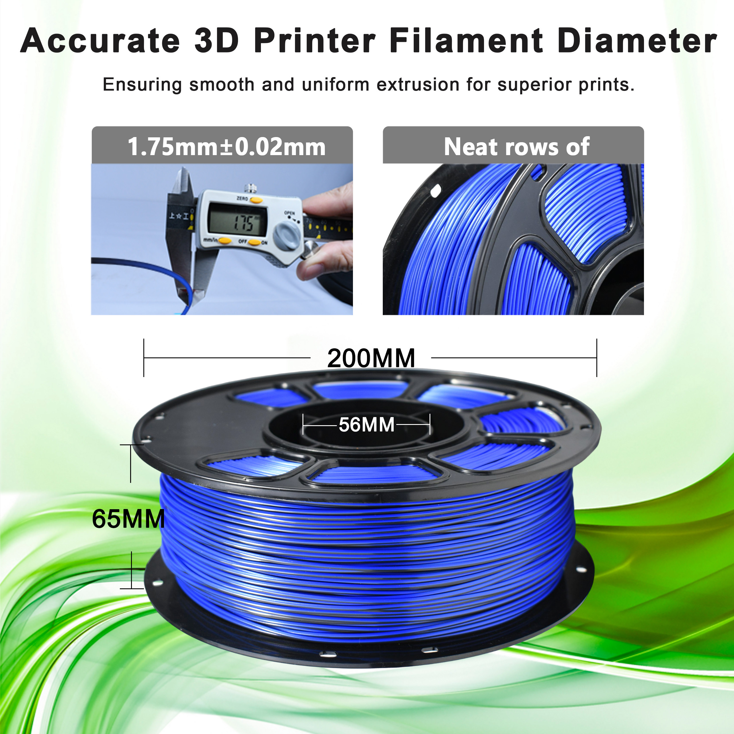 3D Printer Filament Silk Dual Color Blue Black PLA+ 1.75mm Toughness Enhanced Filament