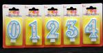 100% Paraffin Number Birthday Candles With Baby Blue Edge / Dots Non Toxic