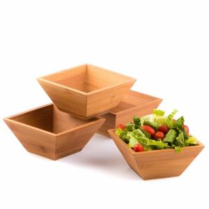 Quality Home Kitchen Wooden Salad Bowl And Servers Food Grade For Fruit / Vegetables wholesale