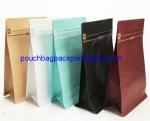 Block bottom stand up pouch, coffee bag, 95x55x185mm, 150 microns