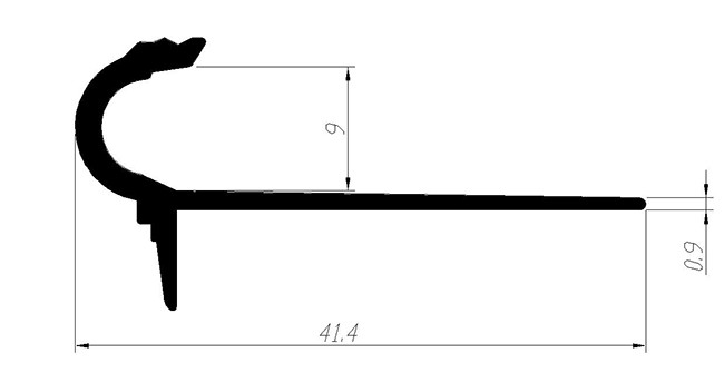 F Shape 9mm Tile Edge Trim For Steps High Glossy Silver Color
