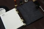 A5 Pu leather cover gold ring binder snap fastener organizer