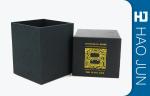Matt Black Promotional Cosmetic Paper Boxes With Golden Hot Stamping