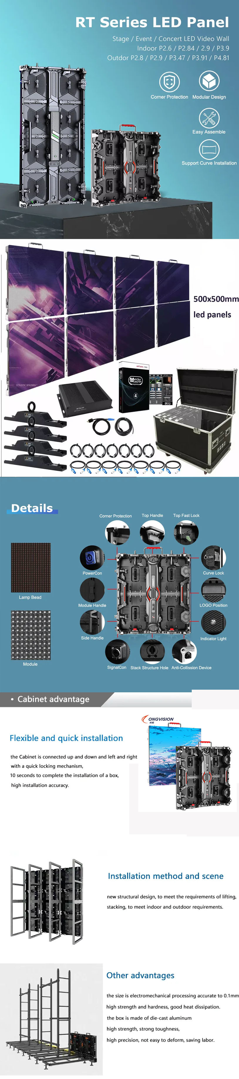 250*250mm Indoor Led Display Screen Billboard Advertising Panel