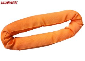Quality Soft Orange 20 Ton Polyester Endless Slings , Eye To Eye Duplex Lifting Slings wholesale