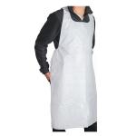 Waterproof Disposable CPE Plastic Aprons , White / Blue Sleeveless Throw Away