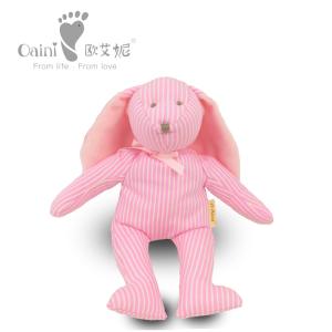 Quality 37 X 24cm Pink Stuffed Bunny Toy Stripe Rabbit Animal Customized wholesale