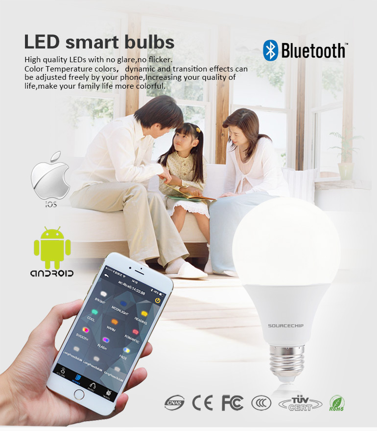 12w dimmable bluetooth smart led bulbs wholesale