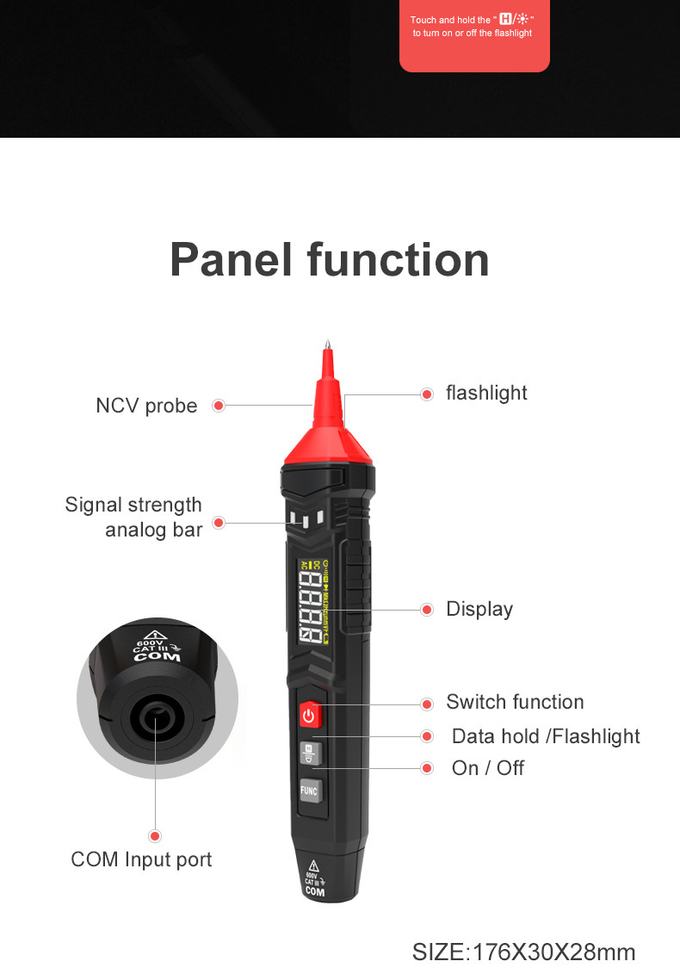 HT121 Pen Type Digital Multimeters Smart Handheld Multi-meter True RMS LCD 4000 Counts Universal Meter Voltmeter DC/AC