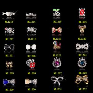 Quality Gold 3D Nail Jewelry,Glitter Butterfly Rhinestones Nail Art Nail Accessories ML1213-1232 wholesale