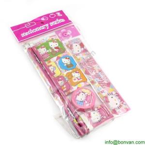 Quality stationery set in a blister card for children use, china stationery set supplier wholesale