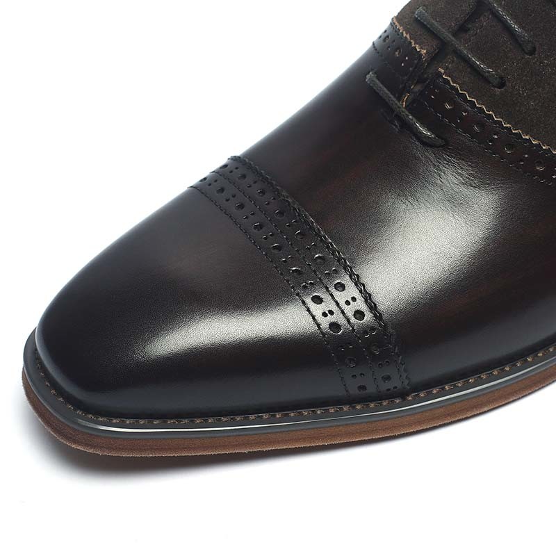 BRUNO VIERO Navy Lace Up Mens Leather Dress shoes