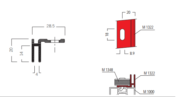 M1305 Tension fabric aluminum profiles of backdrop,Chinese octanorm similar drawing system supplier