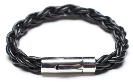 Leather Bracelet, Stainless Steel Clasp