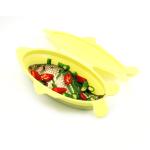 OEM Logo Sustainable Fish Shape Collapsible Silicone Steamer