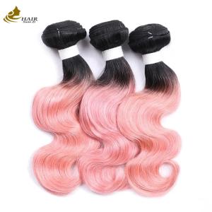 Quality Malaysian Pink Virgin Human Hair Bundles 20Inch 1B Natural Looking wholesale