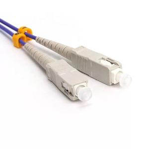 Quality Fiber Optic Patch Leads 2cores LC APC To SC APC OM4 50/125um LSZH Purple Duplex wholesale