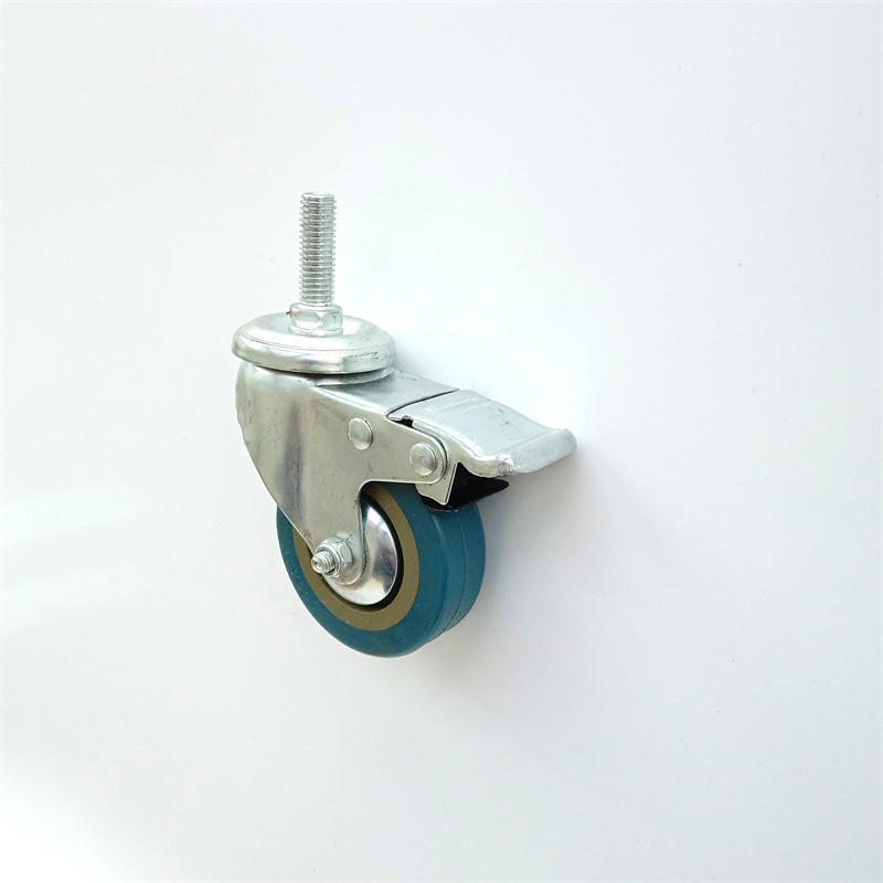 Locking 100mm PU Medium Duty Caster Wheels 4 Inch With Brake