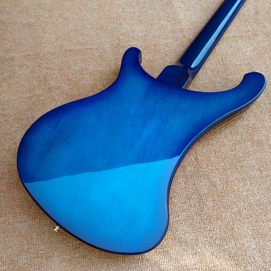 2017 Best Bass Top quality Rick 4003 model Ricken 4 strings Electric Bass guitar in blue color, Chrome hardware, Free sh