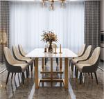 Marble Top Hotel Dining Table Fireproof