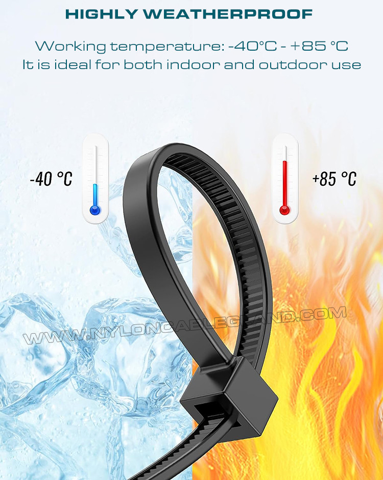 Cable Ties 4.8x300mm Plastic Zip Cable Tie, Ø3.5~80mm Adjustable PA Nylon 66 Cable Tie (50lbs) for Home, Office, Garden