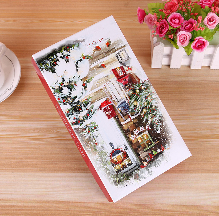 High quality customized lid and base rigid paper gift packaging box for Christmas Day