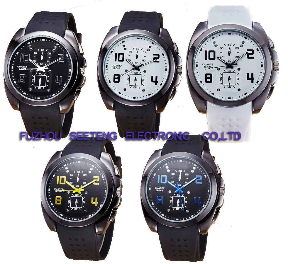 Mature color available silicone band customized dial wrist watches for young people