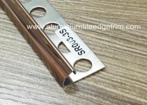 Quality Grade 304 Stainless Steel Quadrant Trim  / Tile Corner Bead Gold Mirror Effect wholesale