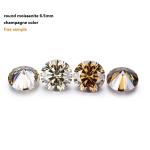 Forever Brilliant Moissanite Diamond 1 Carat Round Diamond Cut Light Champagne