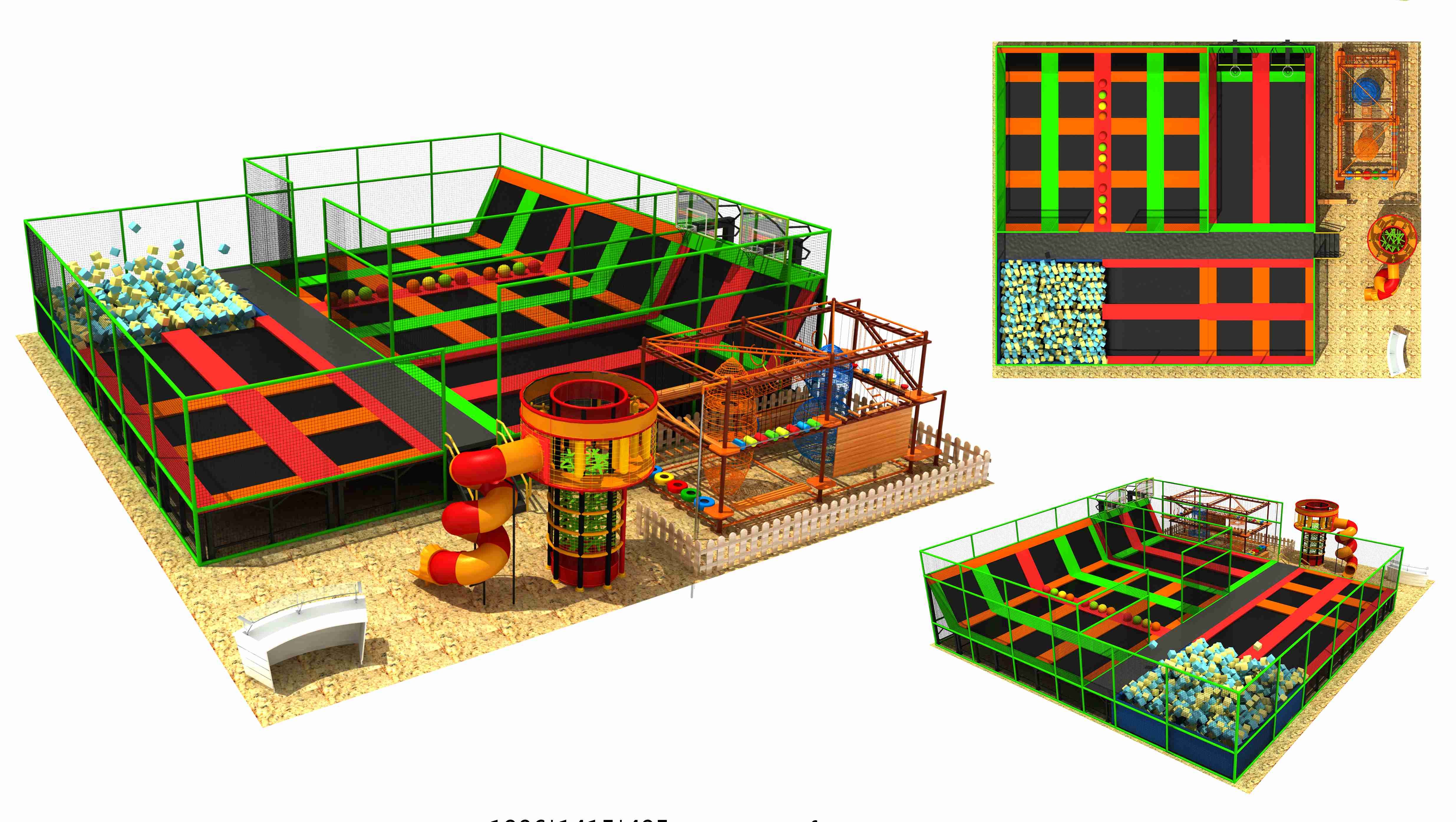 400M2 Discount Large Children Trampoline Gymnastic Indoor Trampoline Equipment