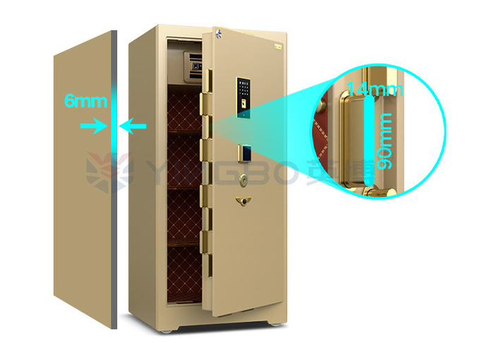 H1280mm Biometric Fingerprint Commercial Safe Box 10mm Thickness Of Door And Patent Solid Bolts