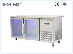 Stainless Steel Light Blue Fridge , Air Cooled Fridge Freezer With Blue Light