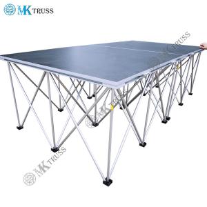 Quality Outdoor Concert Stage Truss Project Black Aluminum Folding Stage Platform with Truss wholesale