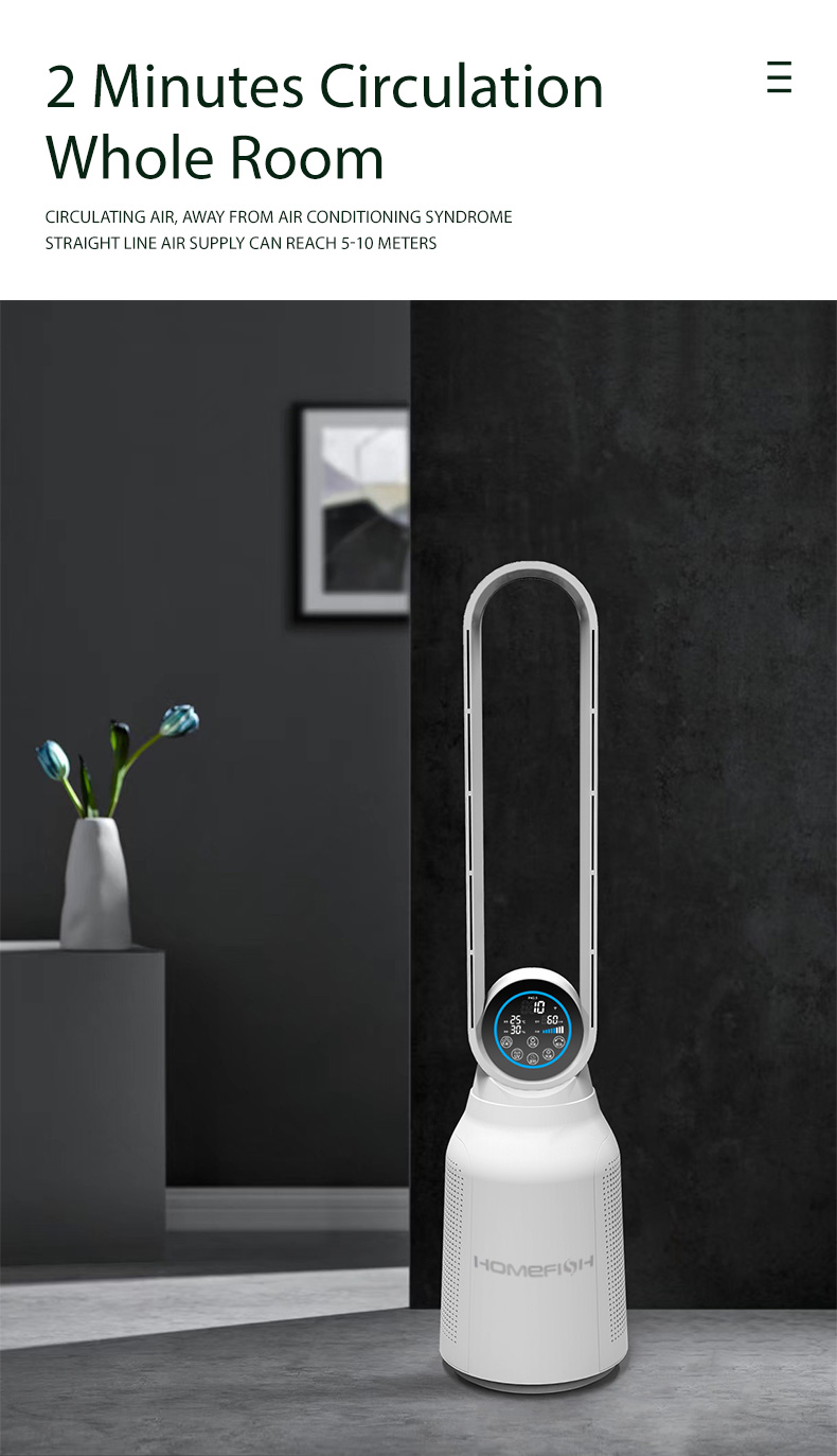Homefish OEM 2 In 1 Air Purifier Bladeless Fan 27*111cm