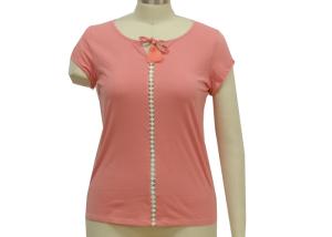Quality Women’ Casual Short Sleeve, 100% Cotton Jersey,Casual, Fit Size, Front Lace Tape,Butterfly Tie, Casual Top wholesale
