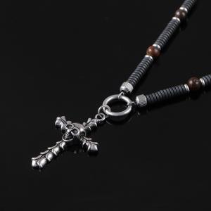 Quality Stainless steel skull cross pendant, European and American cross-border trendy boyfriend necklace hang tag wholesale