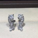 Customized 18K Gold Luxury Diamond Jewelry Panther Earrings With Black Lacquer