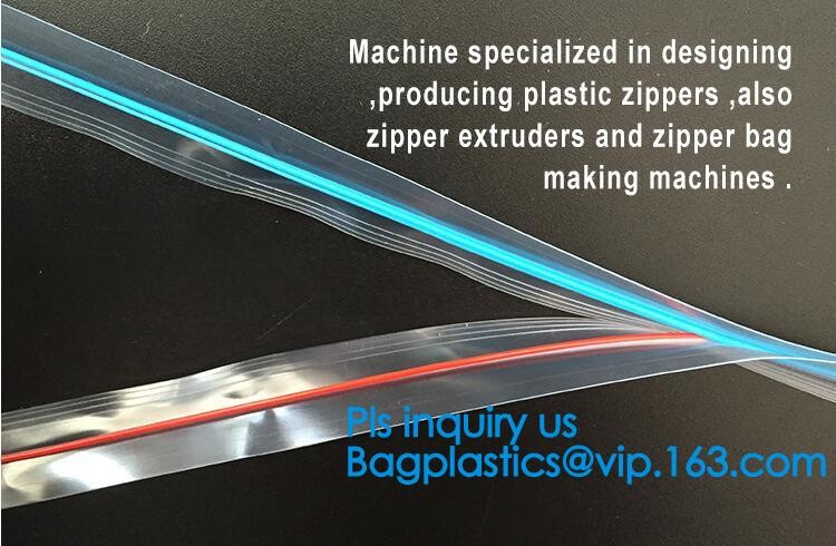 Flange Zipper Teeth, PP/PE/PVC/EVA Plastic Flange Zipper For Pouch, PP/PE/PVC/EVA Plastic Flange Zipper