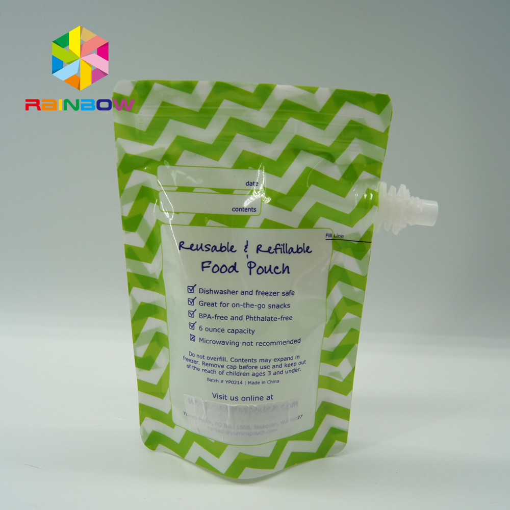 Reusable Baby Food Stand Up Spout Pouch Packaging Clear Drink Stand Up Spout Pouch