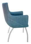 Fabric Upholstered Stainless Dining Chair Livingroom Chair Armrest Chair Leisure