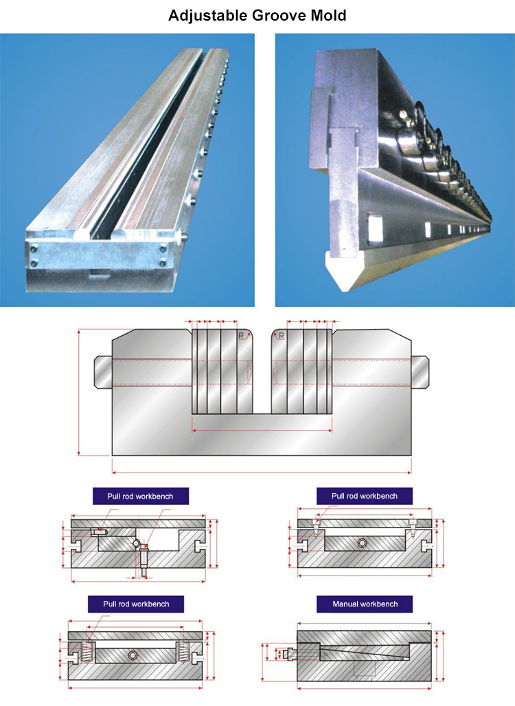 Hydraulic Adjustable Groove Mold Lower Press Brake Punch And Die