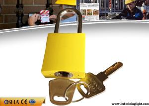 China Different Key Yellow Aluminum Safety Lockout Padlock with Brass Key on sale