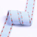 7mm-38mm Blue Embroidered Ribbon ISO9001 Embroidered Floral Ribbon