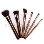 Custom 6pcs High End Makeup Brush Set Bronzer Color Aluminum Ferrule